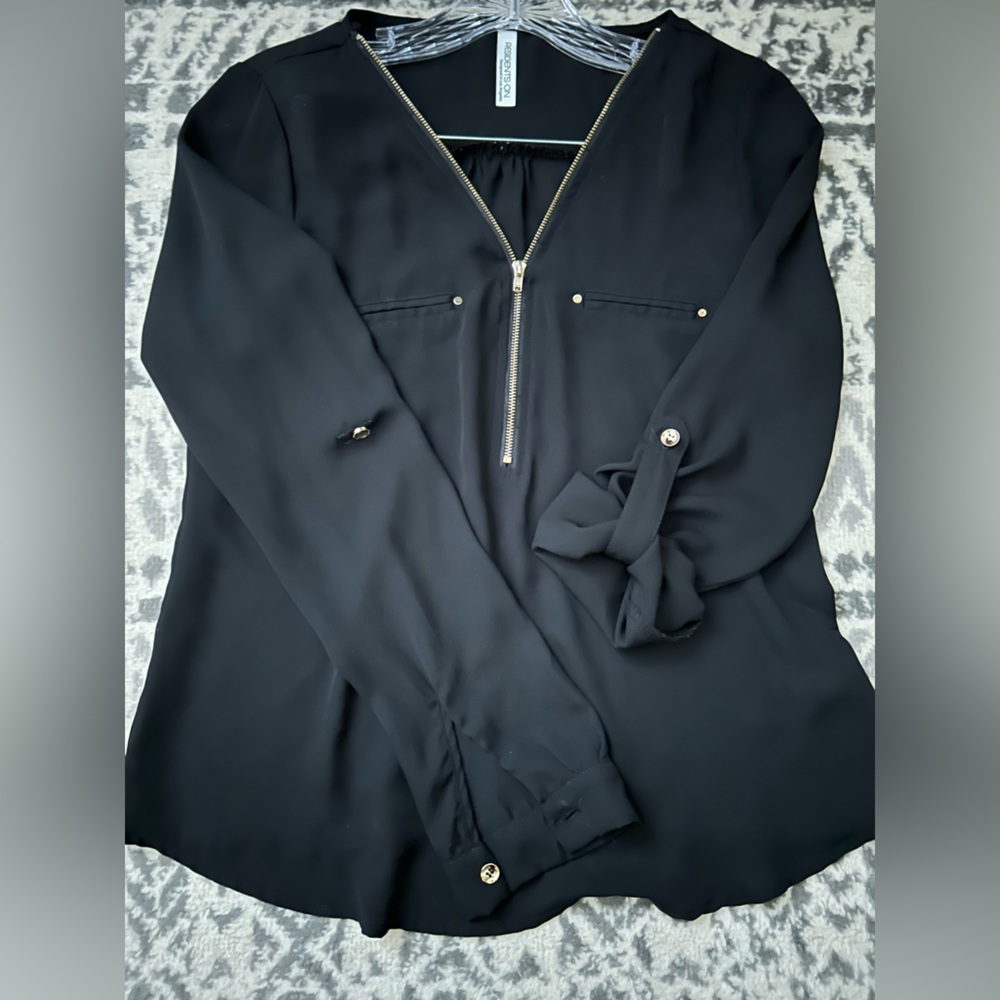 Women’s Long Sleeve Blouse - Black Size Small
